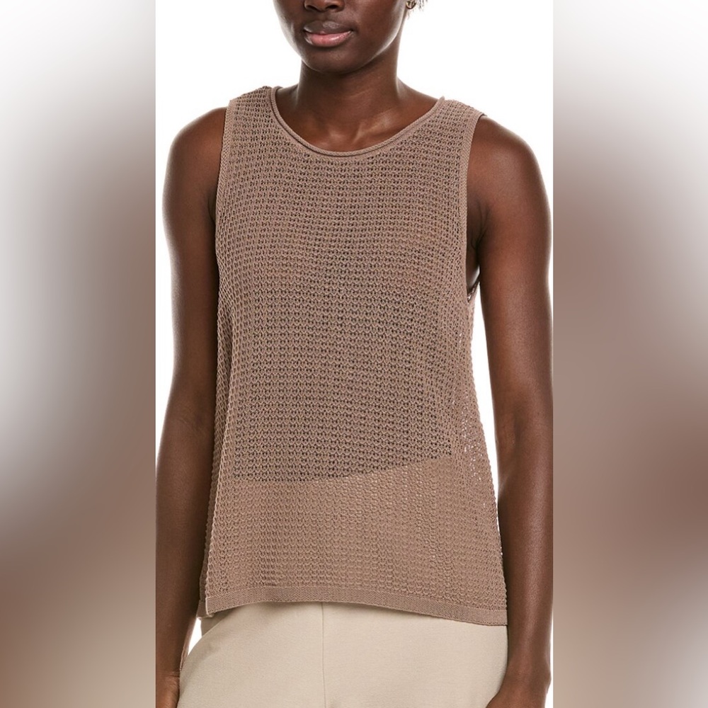 EILEEN FISHER Knit Tank Top In Oatmeal Colorway Medium - Picture 10 of 11